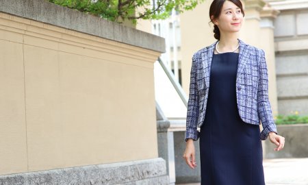 意匠生地でつくるドラマティックコーデ